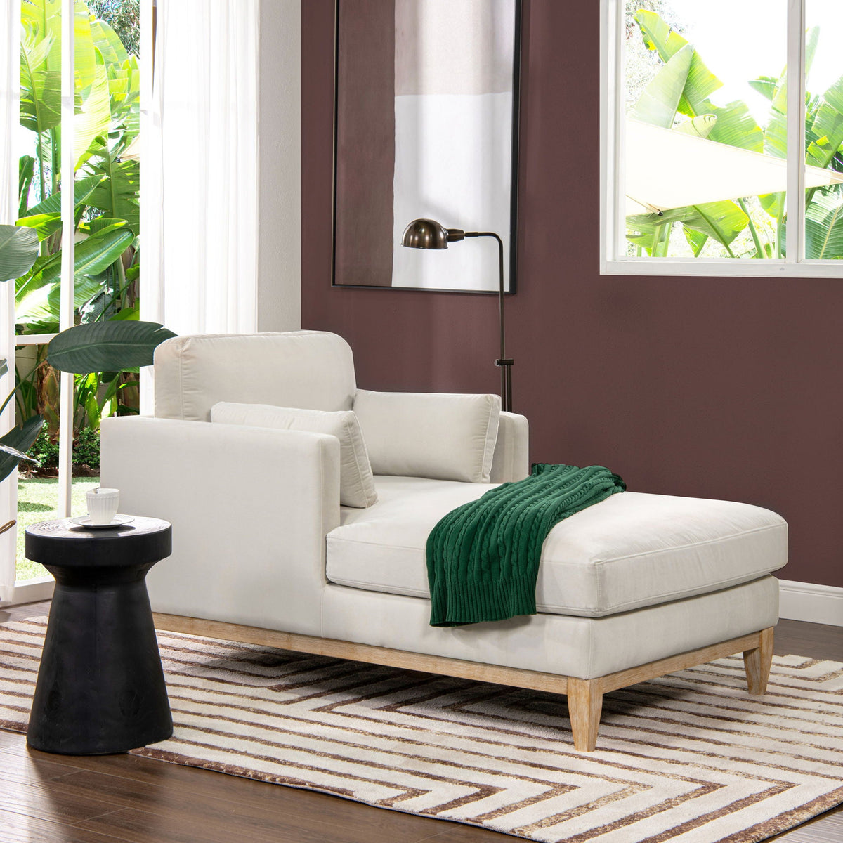Knox - Modern Farmhouse Chaise Lounge Chair, photo 4 of 29