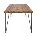 7 Pieces Acacia Wood Outdoor Dining Set with Cream Cushions by HouseOfZazla