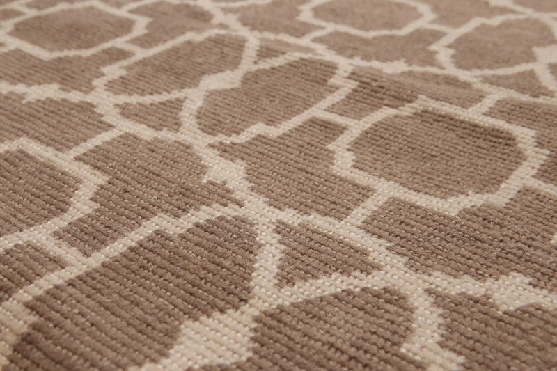 8' x 10' Hand Knotted Turkish Weave 100% wool area rug Taupe 8x10