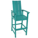 Tall Adirondack Chair Outdoor Bar Stool with Ergonomic Backrest for Backyard-Black by DirectDeals