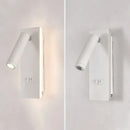 GobekUsa Black Brass LED Wall Lamp with USB Port & Switch - 3W Spotlight for Bedroom