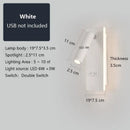 GobekUsa Black Brass LED Wall Lamp with USB Port & Switch - 3W Spotlight for Bedroom