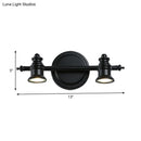 GobekUsa Adjustable Black Wall Light Fixture with 2 Arms and Simplicity 2-Head Design - Ideal for Bathroom Vanity Lighting