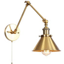 GobekUsa Gold Long Arm LED Wall Sconce with Pull Chain Switch