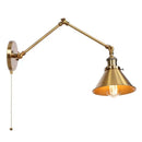 GobekUsa Gold Long Arm LED Wall Sconce with Pull Chain Switch