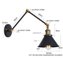 GobekUsa Gold Long Arm LED Wall Sconce with Pull Chain Switch