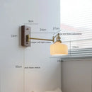 GobekUsa Copper Arm LED Wall Sconce Switch Light, Adjustable Lampshade, Pull Chain, Beside Lamp