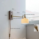 GobekUsa Copper Arm LED Wall Sconce Switch Light, Adjustable Lampshade, Pull Chain, Beside Lamp