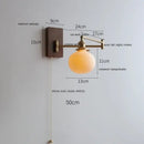 GobekUsa Copper Arm LED Wall Sconce Switch Light, Adjustable Lampshade, Pull Chain, Beside Lamp