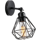 Adjustable industrial vintage black iron cage wall light bedroom by Decorbites