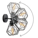 Adjustable industrial vintage black iron cage wall light bedroom by Decorbites