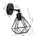 Adjustable industrial vintage black iron cage wall light bedroom by Decorbites
