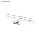 GobekUsa Adjustable LED Vanity Light in Modern Chrome - Acrylic Linear Design, Warm/White Light Option - 16"/23.5"/31.5" Wide