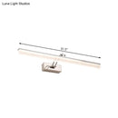 GobekUsa Adjustable LED Vanity Light in Modern Chrome - Acrylic Linear Design, Warm/White Light Option - 16"/23.5"/31.5" Wide