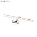 GobekUsa Adjustable LED Vanity Light in Modern Chrome - Acrylic Linear Design, Warm/White Light Option - 16"/23.5"/31.5" Wide