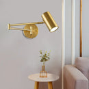 GobekUsa Adjustable Minimalist Cylinder Wall Light for Bedside with Metallic Finish
