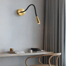 Adjustable nordic bronze wall lamp bronze & black bedroom reading light by Decorbites