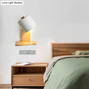 GobekUsa Adjustable Nordic Metal Drum Wall Sconce with 1 Bulb: Gray/White/Green Bedside Light Fixture