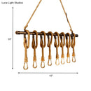 GobekUsa Adjustable Rope Exposed Island Light - Retro Industrial 5/6-Light - Beige/Light Yellow