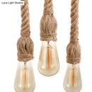 GobekUsa Adjustable Rope Exposed Island Light - Retro Industrial 5/6-Light - Beige/Light Yellow
