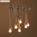 GobekUsa Adjustable Rope Island Light with Bulb in Beige - 3/4/6-Light Bamboo Pendant