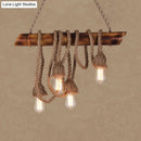 GobekUsa Adjustable Rope Island Light with Bulb in Beige - 3/4/6-Light Bamboo Pendant