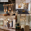 GobekUsa Adjustable Rope Island Light with Bulb in Beige - 3/4/6-Light Bamboo Pendant