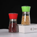 Adjustable spice grinder set with colorful silicone tops for kitchen by Decorbites