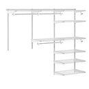 Adjustable Closet Organizer Kit with Shelves and Hanging Rods for 4 to 6 Feet by LJGDeals