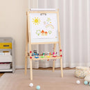 Adjustable Double-sided Easel with 4 Paint Cups-Natutral by DirectDeals