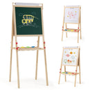 Adjustable Double-sided Easel with 4 Paint Cups-Natutral by LJGDeals