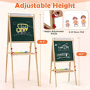 Adjustable Double-sided Easel with 4 Paint Cups-Natutral by LJGDeals