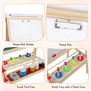 Adjustable Double-sided Easel with 4 Paint Cups-Natutral by DirectDeals