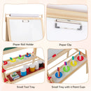 Adjustable Double-sided Easel with 4 Paint Cups-Natutral by LJGDeals