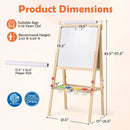 Adjustable Double-sided Easel with 4 Paint Cups-Natutral by DirectDeals