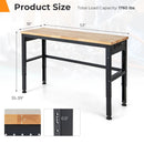 53 Inch Adjustable Heavy-Duty Workbench with Rubber Wood Top by LJGDeals