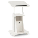 Adjustable Mobile Standing Desk Cart with Tilt Desktop and Cabinet by LJGDeals