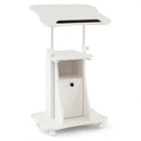 Adjustable Mobile Standing Desk Cart with Tilt Desktop and Cabinet