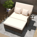 Premium Adjustable Outdoor Patio Daybed Set with Cushions and Storage Ottoman by LJGDeals