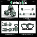 Adjustable Weight Dumbbell Set with Connector-Black & Gray