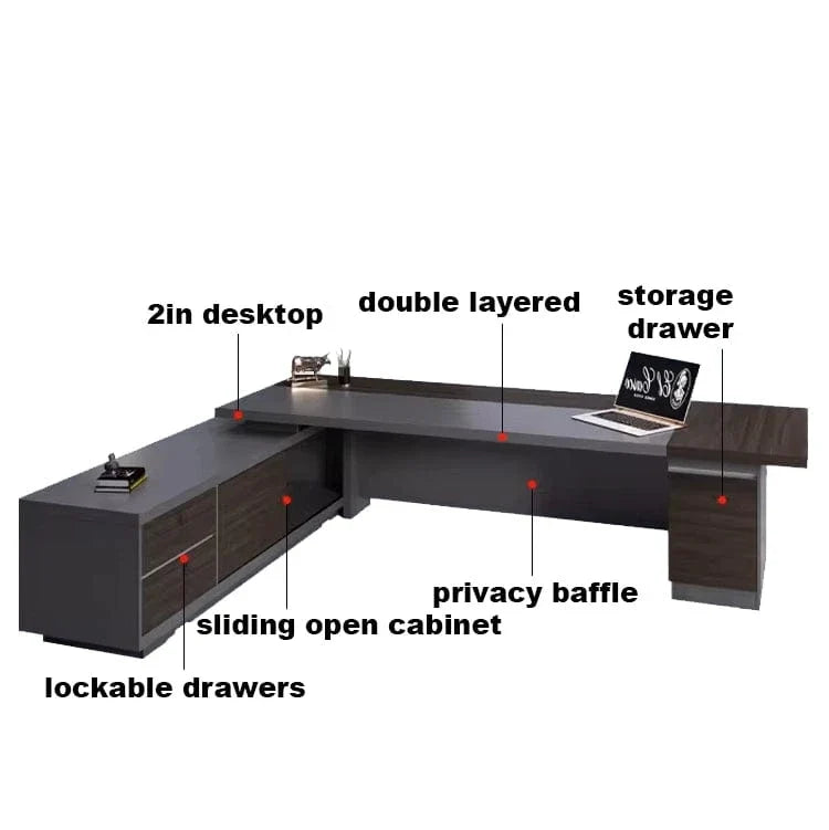 Carwin · Modern L-Shaped Executive Desk, photo 15 of 16