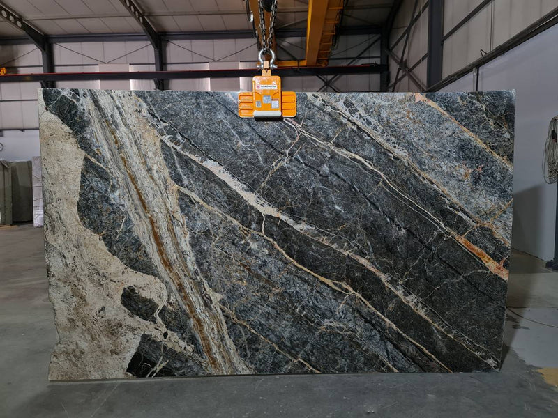 Adriatic Black Bookmatching Polished Marble Slab