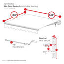 Advaning SG Series Manual Retractable Fully-Assembled Sun Shade Canopy Awning (MA1210-MA1410) (SAK53186)