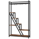 7 Tier Indoor Plant Stand With 5 S-Hooks - Brown / Black by HouseOfZazla
