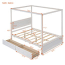 Canopy Platform Bed With Drawers, Support Slats, No Box Spring Needed by HouseOfZazla