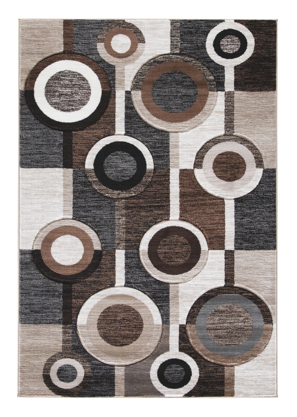 Guintte Modern Geometric Brown Area Rug Bold Design
