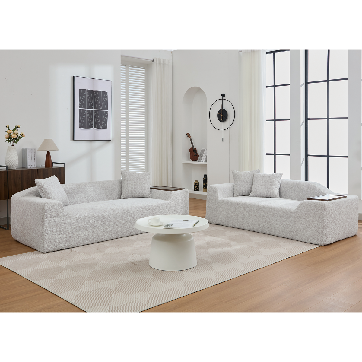 2 Piece Boucle Cloud Sofa Set, photo 5 of 10