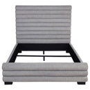 Queen Bed With Textured, And Tufted Headboard - Gray by HouseOfZazla