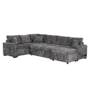 Sectional Sofa Pull-Out Sofa Bed Sleeper With A Storage Ottoman, Three Pillows And Charging Devices For Living Room by HouseOfZazla