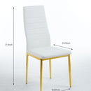 Dining Chair (Set of 4) - Gold / White